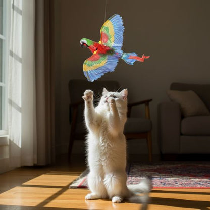 jouet oiseau pour chat expérience