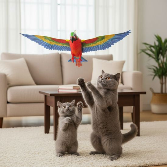 jouet oiseau pour chat volant