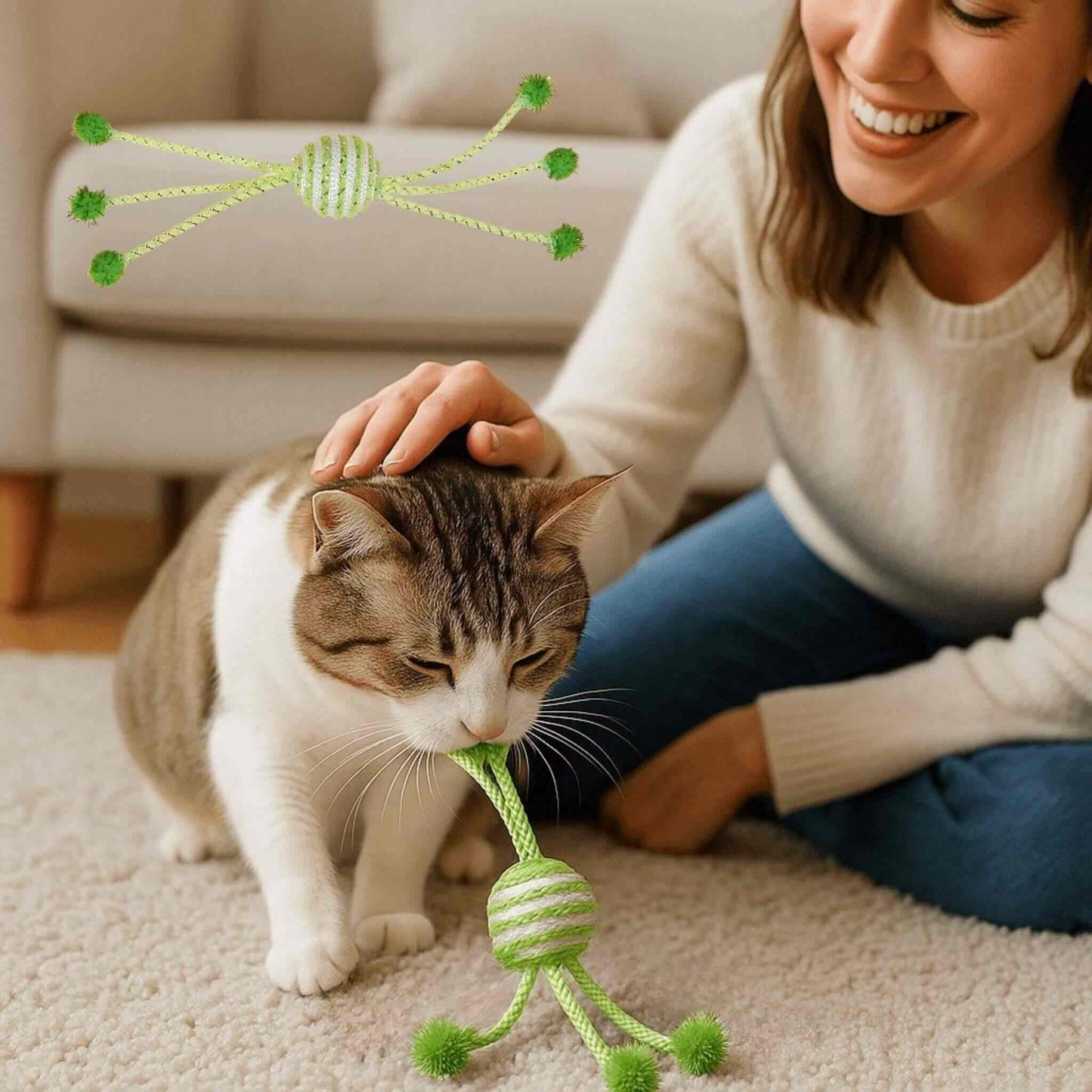 jouet-pour-chat-vert