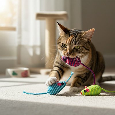 jouets-pour-les-chats-colores