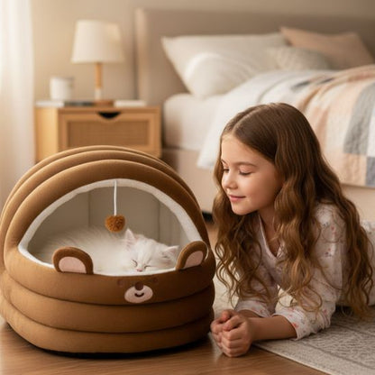 lit-pour-chat-berceau-brun