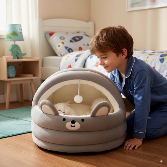 lit-pour-chat-berceau-gris