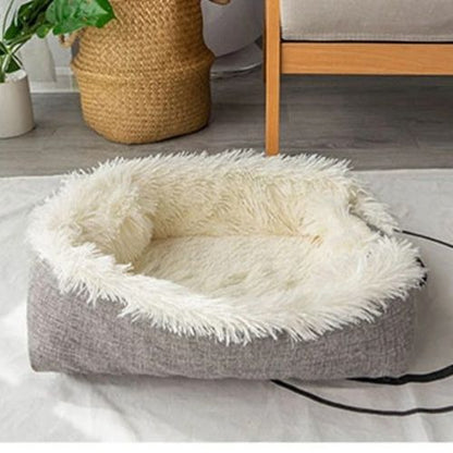 lit-pour-chat-peluche-blanche