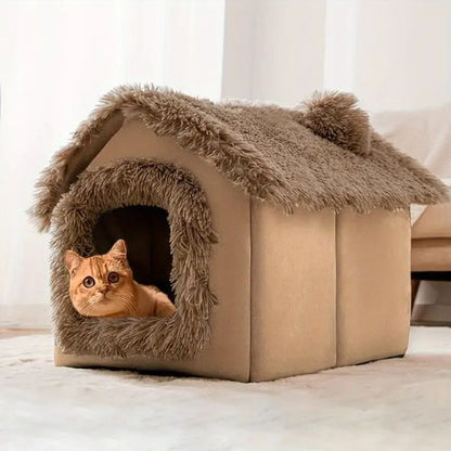 maison pour chat brune chaude
