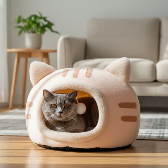 niche-chat-cachette-rose