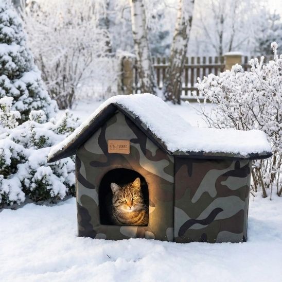 niche exterieur chat neige