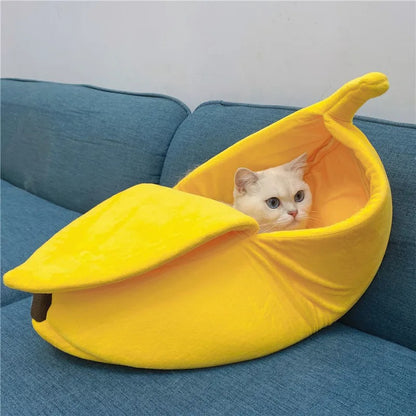 niche-pour-chat-banane-jaune