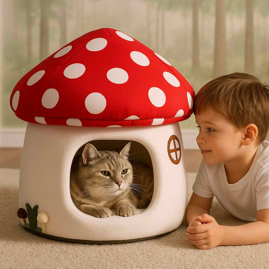 niche-pour-chat-intérieur-champignon