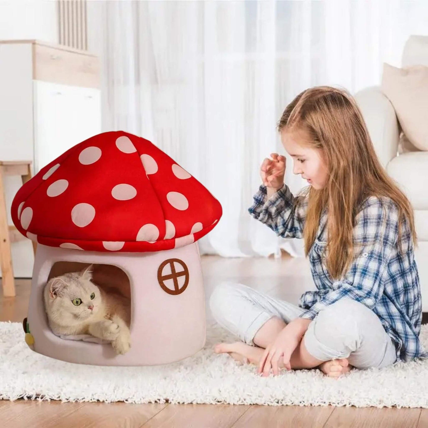 Niche pour chat intérieur Champignon