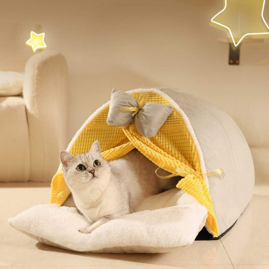 niche-pour-chat-intérieur-gris-jaune