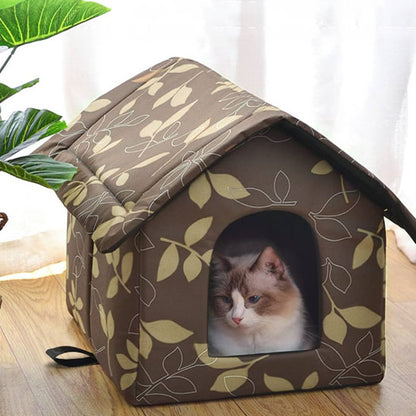 niche-pour-chats-extérieur-feuille