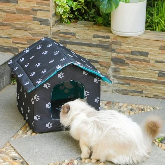 niche-pour-chats-extérieur-noir