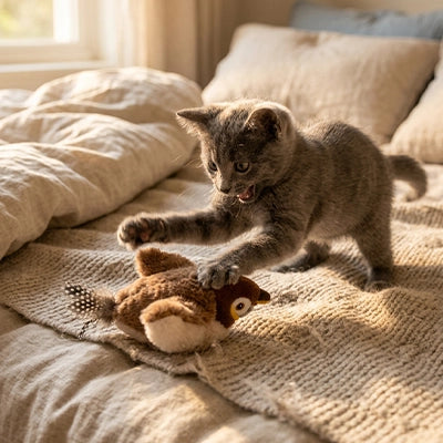 oiseau volant pour chat exercice