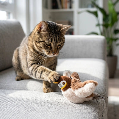 oiseau volant pour chat réaliste