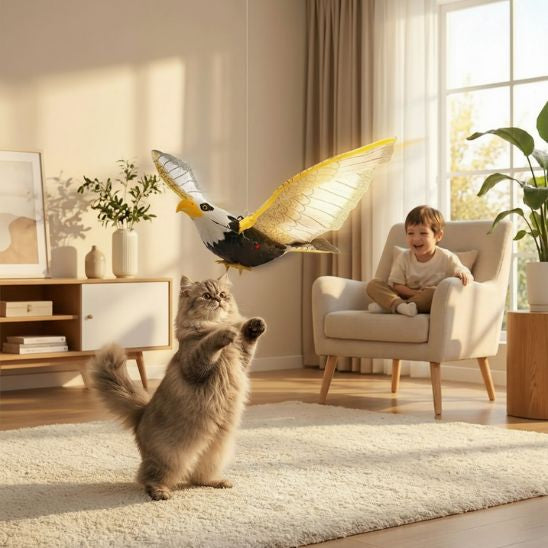 oiseau volant pour chat réaliste