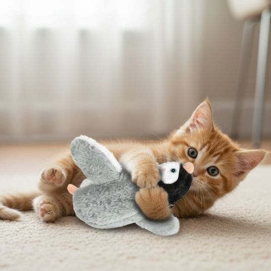 oiseau volant pour chat stimulant gris