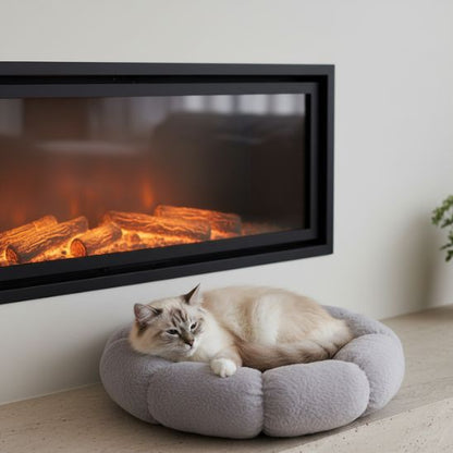 panier-chat-original-fleur-confort-gris-clair