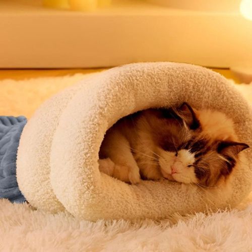 Sac De Couchage Géant Chat 175x80 Cm - Doublure Flanelle Douce, Lavable, Pour Maison, Camping Ou Détente