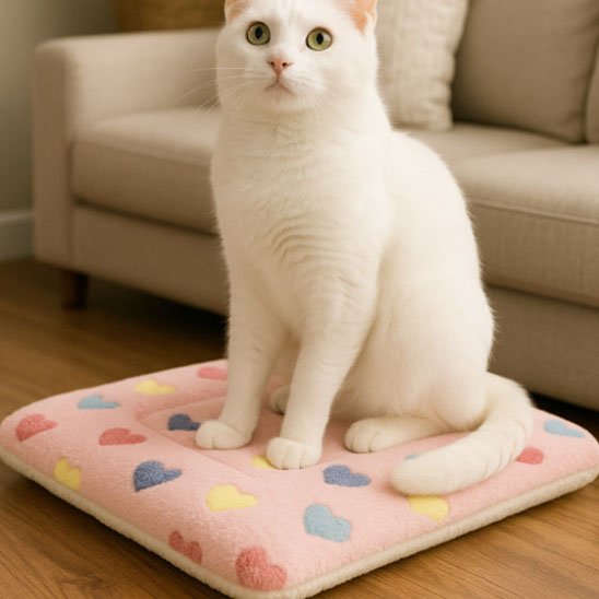 Tapis chat coeur