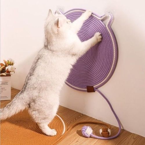 tapis chat griffoir rond - Happy minet