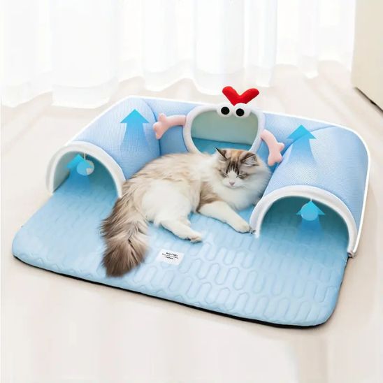 tapis-fraicheur-chat-agréable-bleu