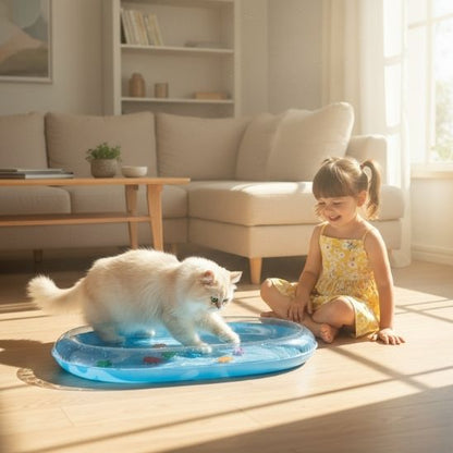 Tapis fraicheur chat amusant