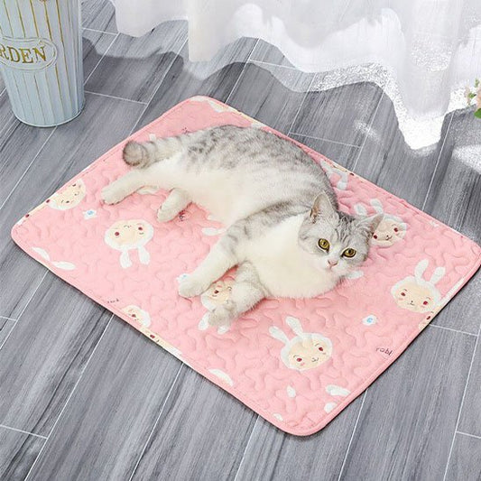 tapis-fraicheur-chat-rose
