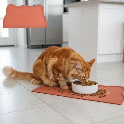 tapis gamelle chat rouge brique