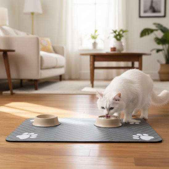 tapis pour gamelle chat antidérapant