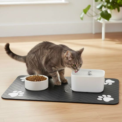 tapis pour gamelle chat design