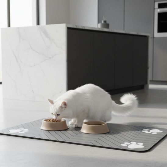 tapis pour gamelle chat propre