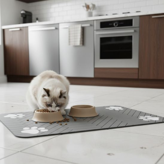 tapis pour gamelle chat stable