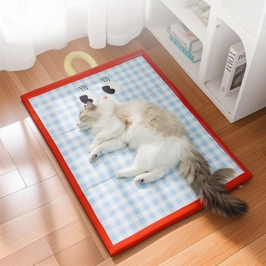 Tapis rafraichissant chat bleu