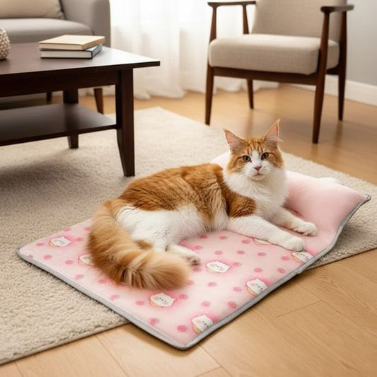 tapis-rafraichissant-chat-rose-frais